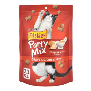 Purina Friskies Party Mix Chicken Gravy-Licious Crunch Crunchy  Cat Treats - 1 of 4