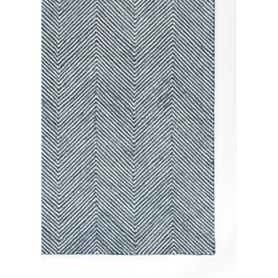 Charles Handmade Denim Wool 5' x 8' Herringbone Area Rug