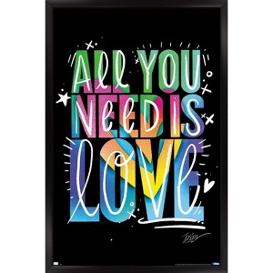 Trends International Jason Naylor - All You Need Is Love Framed Wall Poster Prints - 1 of 4