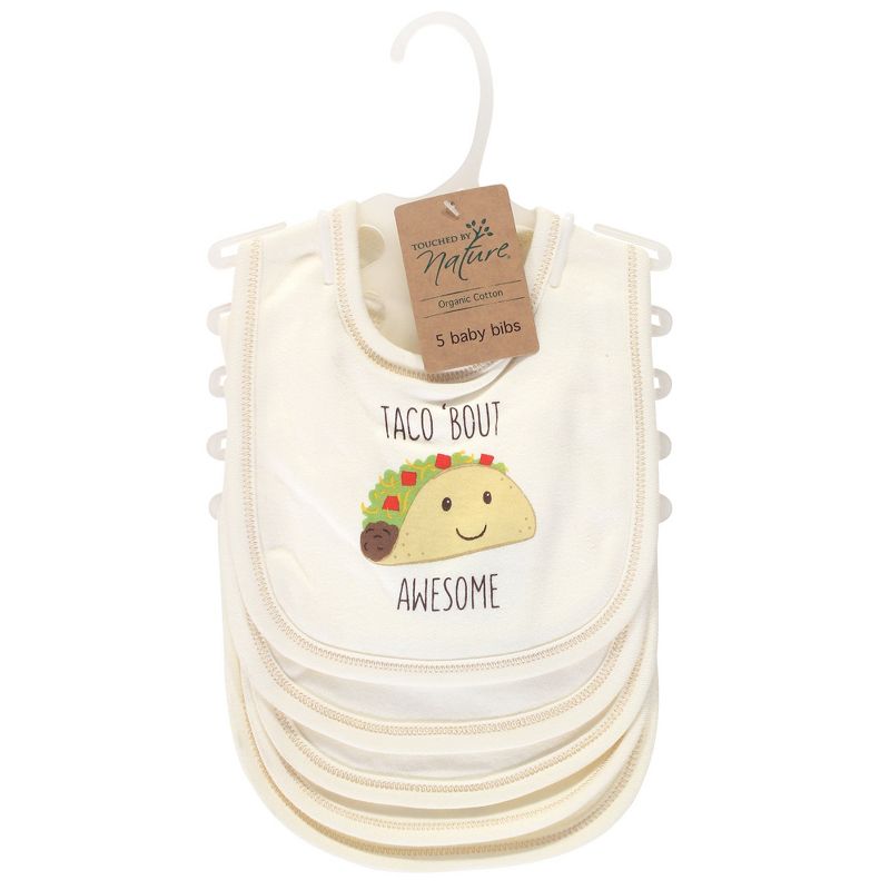 Touched by Nature Baby Organic Cotton Bibs 5pk, Taco, One Size, 3 of 4