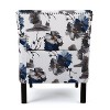 Upholstered Accent Harrison Tufted Club Chair Floral Pattern, Hardwood Frame Preston Fabric-CENGHU - 3 of 4