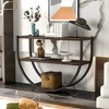 Console Table, Industrial Style Entryway Table With 3-Tier Open Storage Shelf, Wooden Sofa Table - 2 of 4