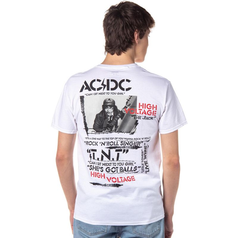AC/DC Men's High Voltage Album and Song Titles Short Sleeve T-Shirt Tee, 3 of 8