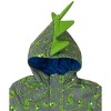 LONDON FOG Infant Boys' Lightweight Jersey Lined Rain Jacket, Green/Gray Dino, 12 Months - 3 of 3