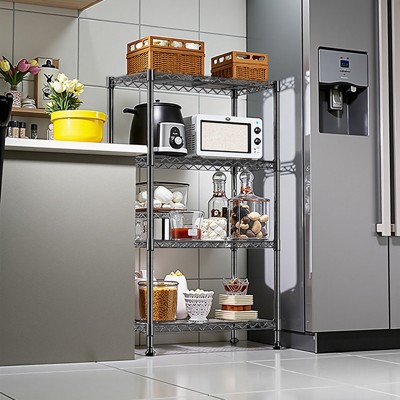 Vynxaria 1000 lbs Storage Shelving Steel Heavy Duty 4-Tier Utility Shelving Unit Steel Organizer Wire Rack