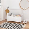 TopComfy Decorative Storage Cabinets Toy Chest with Flip Top Lid and Safety Hinge for Kids Room Nursery, White, 35"*15"*19.3" - 2 of 4