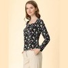 INSPIRE CHIC Women's Blouse Cowl Neck Vintage Floral Long Sleeve Shirts - 4 of 4