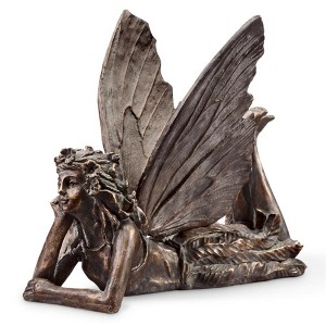 SPI Home Fairy at Rest Garden Sculpture – 13" Resin Fantasy Statue, Whimsical Outdoor Fairy Decor - 1 of 3