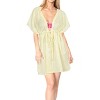 LA LEELA Women'sBeachwear Swim Suit Wraps Summer Bathing Suit Cover-up Mini Wrap Dresses X-Large-XX-Large Beige, Zig Zag - 3 of 4