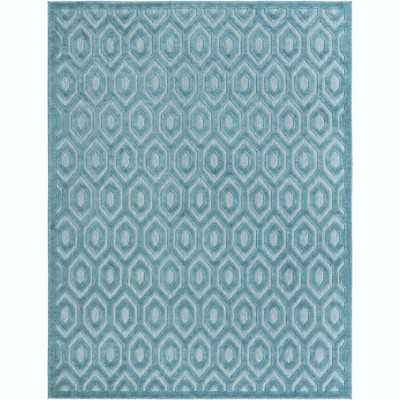 Unique Loom    Outdoor Trellis Textured Spatial Area Rug