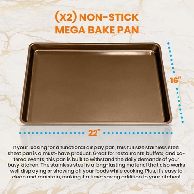 NutriChef 2-Piece Nonstick Extra Large Carbon Steel Cookie Sheets
