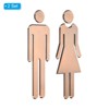 Unique Bargains Self-Adhesive Decor Office Business Men Women Restroom Sign 2 Pairs - 3 of 4