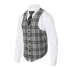 Gioberti Men's 6 Button Slim Fit Formal Herringbone Tweed Vest - 3 of 4