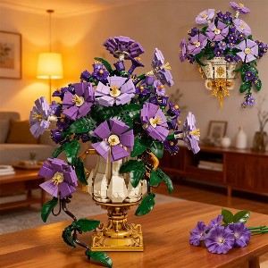 2 in 1 Morning Glory Flower Building Set Display for Adults and