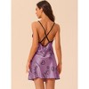 cheibear Women's Sleeveless Round Neck Pajamas Sleepwear Heart Print Lounge Camisole Mini Nightgowns - 3 of 4