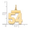 Black Bow Jewelry 14k Yellow Gold, Athletic Collection, Small Polished Number 54 Pendant - 2 of 3