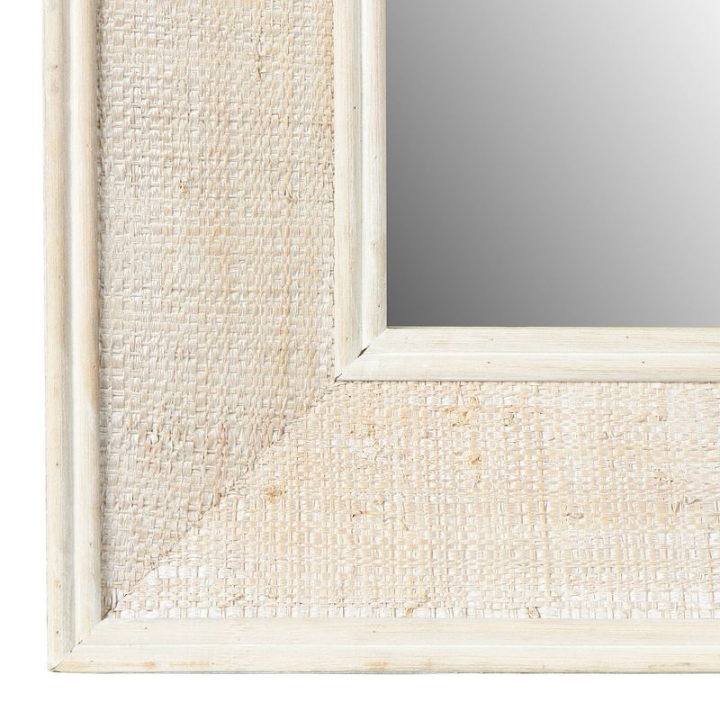 Rectangle Wall Mirror with Rattan Detail White - Storied Home, 6 of 7