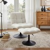 Art Leon Leisure Linen Fabric Swivel Accent Chair with Ottoman, Wood and Metal Frame - 3 of 4