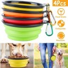 PetLuv "4Pcs Silicone Collapsible Dog Bowls, BPA-Free Foldable Pet Food & Water Bowls with Carabiner Clip" Yellow, Red, Orange, Green - 2 of 4