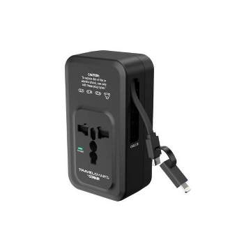 Travel Smart Does-It-All Adapter with Cables & USB-A & C Ports