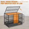 Heavy Duty Dog Crate with Wheels, Indestructible Stainless Steel Dog Cage for Large Dogs - 3 of 4