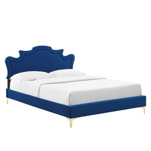 Modway Neena Performance Velvet Twin Bed - 1 of 4