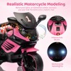 Kids Motorcycle, ride on car toy with training wheels, working headlight, horn and music, suitable for boys and girls aged 3-6. - 4 of 4