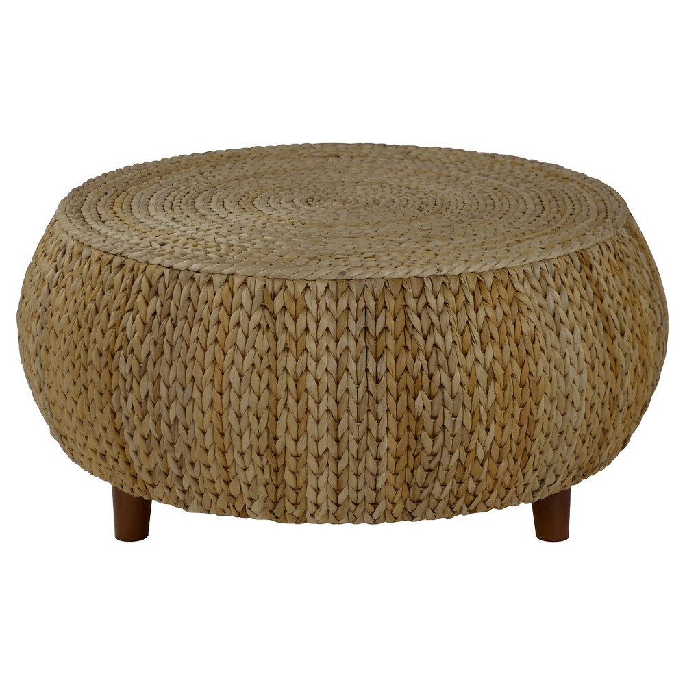 Bali Breeze Low Round Accent Table - Natural - Gallerie Décor, Light Brown