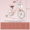 Infans 16 Inch Toddler Bikes w/Training Wheels, Handbrake & Coaster Brake, Fully Enclosed Chain, Adjustable Handlebar & Seat, w/Basket, Pink - 3 of 4