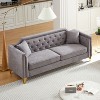 NicBex 81 Inch Chenille Pull Buckle Design 3-Seater Sofa with 2 Throw Pillows for Living Room,Apartment,Bedroom - 2 of 4