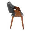 LumiSource Set of 2 Curvo Highback PU Chair Walnut Wood/Black - 3 of 4