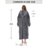 Inhand Oversized Wearable Blanket Hoodie, Long Hooded Blanket for Girls, Cozy Flannel Sweatshirt Blanket with Giant Pocket and Zipper - 3 of 4