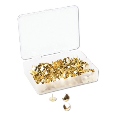 U Brands Fashion Metal Thumbtacks Metal Gold 3/8" 200/Pack 3091U06-24