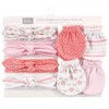 Hudson Baby Infant Girl Cotton Headband and Scratch Mitten Set, Cupcake, 0-6 Months - 2 of 4