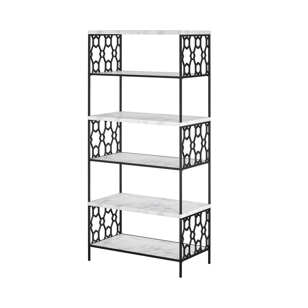 Photos - Wall Shelf 62.99" Ella 5 Shelf Bookcase Black/White - CosmoLiving by Cosmopolitan