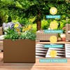 TOAOTBNBO Metal Planters with Drainage Holes, Tall Planter with Removable Shelf, Outdoor Planter Pots for Garden and Porch, Brown - 4 of 4