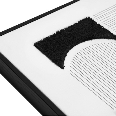 Modern Black and White Abstract Framed Canvas Wall Art