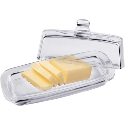 Bezrat Glass Butter Dish with Lid and Handles