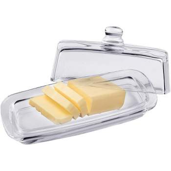 Cheese & Butter Dish, Keeper,Cover, Clear/Transparent Acrylic, Davmi