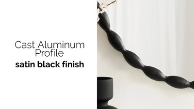 Perlina 26" Black Round Scalloped Vanity Mirror