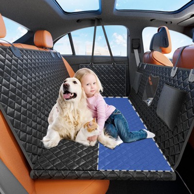 ROOMTEC Dog Car Seat with Detachable Hard Bottom, Waterproof Back Seat Extender for Dogs, Holds 400lbs