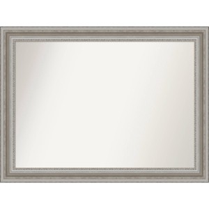 44" x 33" Non-Beveled Parlor Silver Wall Mirror - Amanti Art: Modern Rectangle, Polystyrene Frame, Includes Mount Hardware - 1 of 4