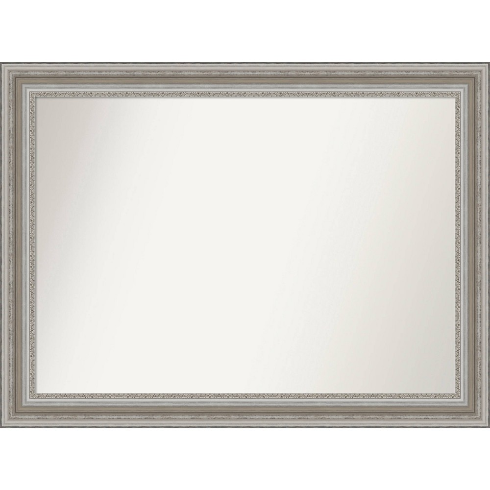 Photos - Wall Mirror 44" x 33" Non-Beveled Parlor Silver  - Amanti Art