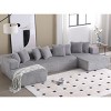 131"Modular Sectional Couch,U-Shaped Sofa,Chaise Lounge Sofa,Corduroy Striped Fabric,Upholstered 4 Seater Couch For Living Room,Bedroom-Cuddlewood - 2 of 4