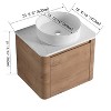 GDFStudio Ford Wall-Mounted Bathroom Vanity With Ceramic Round Sink - 3 of 4