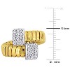 EVERLY JEWELRY |Two-Tone Silver 1.5mm 1 CT TGW Cubic Zirconia Omega Wrap Style Ring - 4 of 4