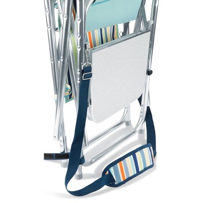 Extra-Wide Portable Sports Chair with Padded Armrests and Side Table