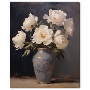 Art Remedy Flowers in Porcelain Vase Classical vintage floral vase wall art Unframed - 1 of 4