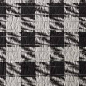 Gray King Cotton Reversible Buffalo Check Quilt Set