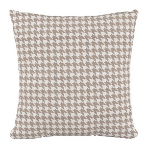 Polyester Square Pillow In Chunky Houndstooth Neutral - Skyline Furniture